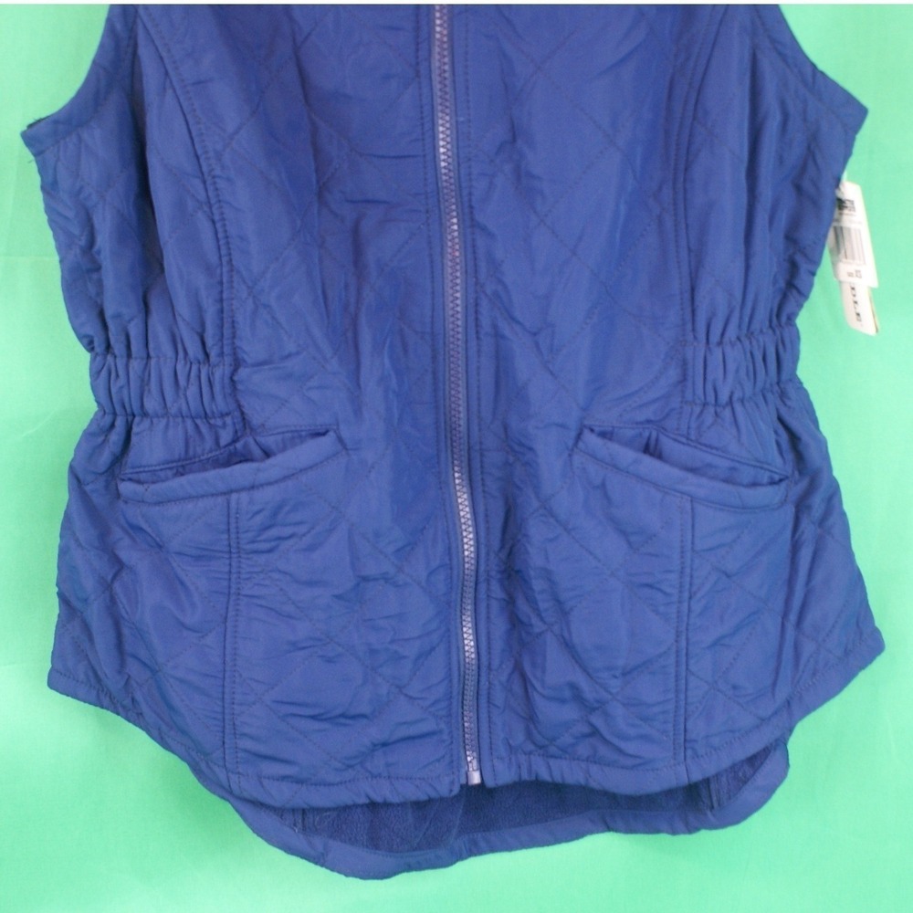 Bit & Bridle Womens Blue Quilted Zip Up Vest Cinched Waist XS New Western Ranch - Picture 4 of 11